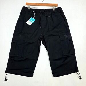 Inner Circle Cargo Shorts Mens 44 Black 7/8 Length Ripstop Utility Techwear NEW